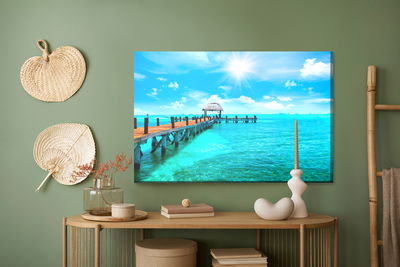 Ljuddämpande tavla - A pier in the caribbean sea