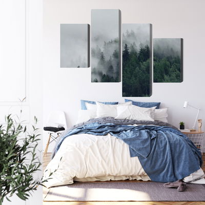 Ljuddämpande tavla - Green misty forest