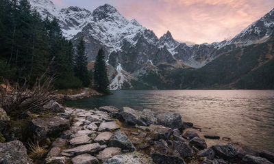Ljuddämpande tavla - Lake and forest