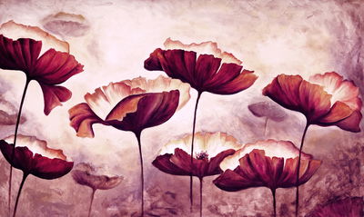 Ljuddämpande tavla - Poppies as painted