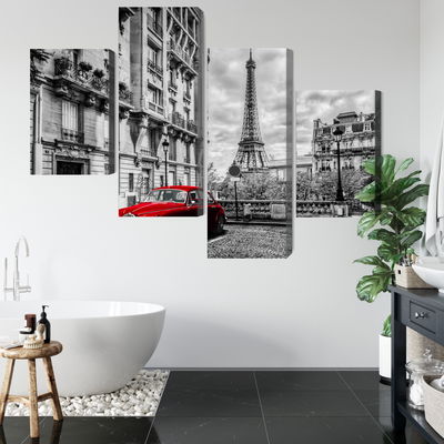 Ljuddämpande tavla - Red car in retro style