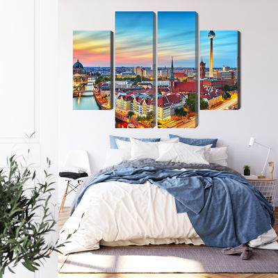 Ljuddämpande tavla - Colorful sky and berlin