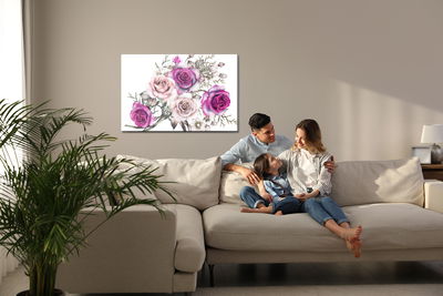 Ljuddämpande tavla - Delicate roses like painted