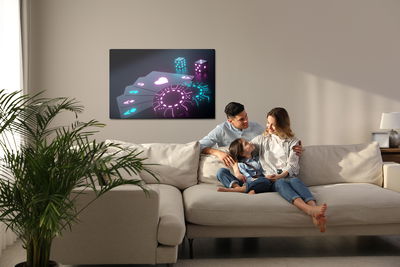 Ljuddämpande tavla - Neon poker set