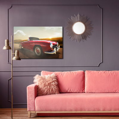 Ljuddämpande tavla - Red car in motion