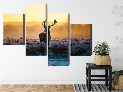 Ljuddämpande tavla - Deer on the rut in 3d