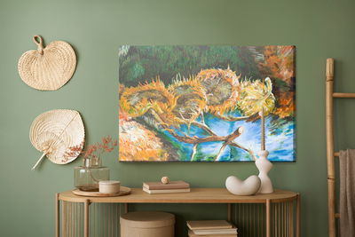 Ljuddämpande tavla - Four sunflowers as painted