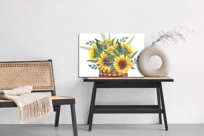 Ljuddämpande tavla - Basket with a bouquet
