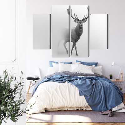 Ljuddämpande tavla - A stately deer in the fog