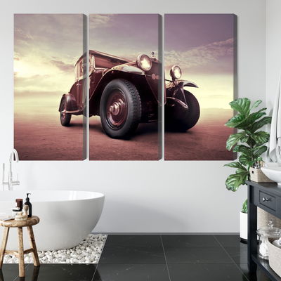 Ljuddämpande tavla - Vintage car with a 3d effect
