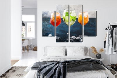Ljuddämpande tavla - Glasses with summer cocktails