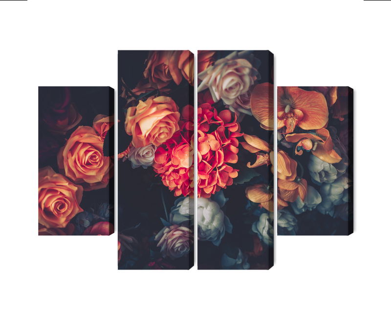 Ljuddämpande tavla - Colorful flowers for vintage