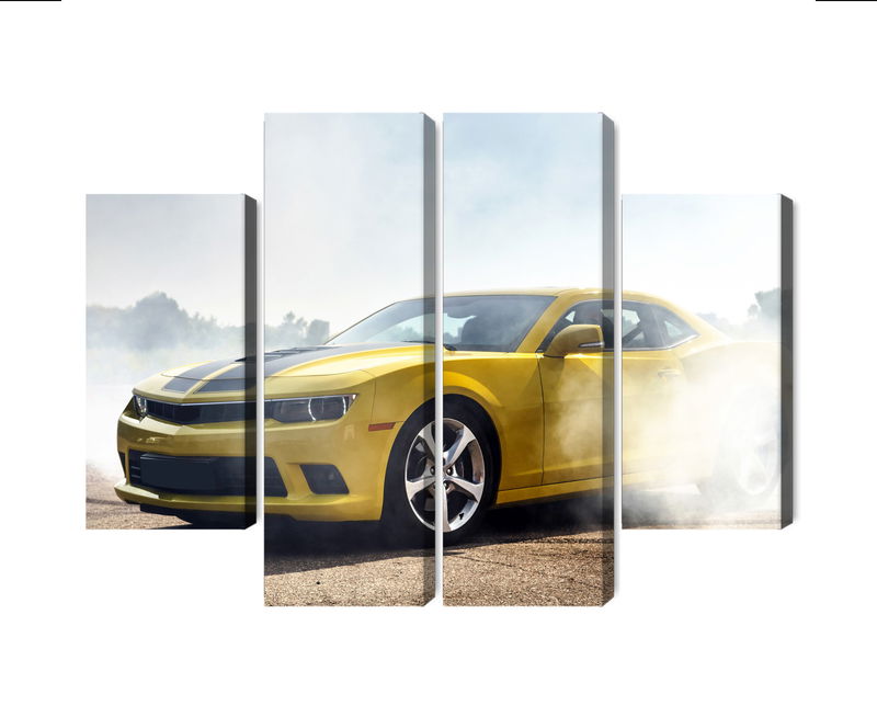 Ljuddämpande tavla - 3d drifting yellow car