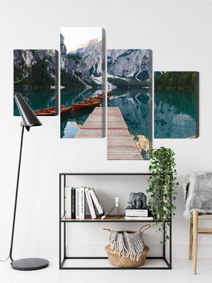 Ljuddämpande tavla - Lake braies in Italy