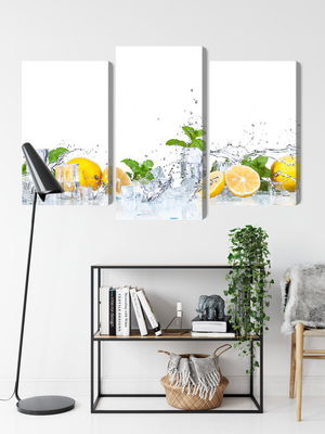 Ljuddämpande tavla - Mint leaves with lemons