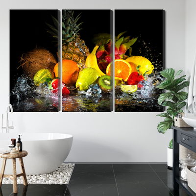 Ljuddämpande tavla - Fruit with a splash of water