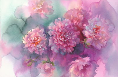 Ljuddämpande tavla - Peony roses