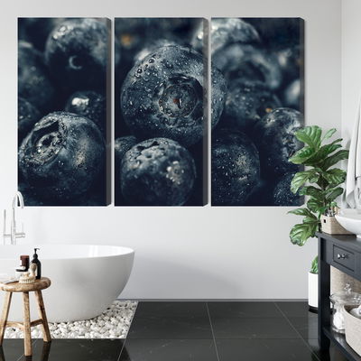 Ljuddämpande tavla - Blueberries close up 3d