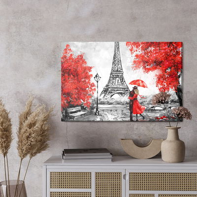 Ljuddämpande tavla - Lovers admiring the eiffel