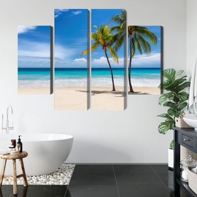 Ljuddämpande tavla - Caribbean beach 3d