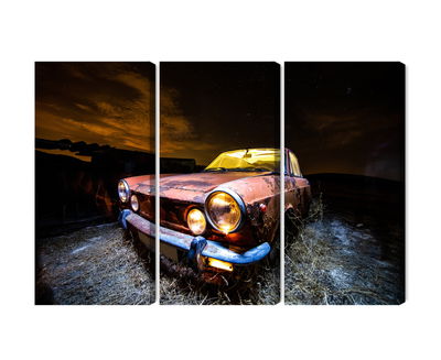 Ljuddämpande tavla - Old abandoned car 3d