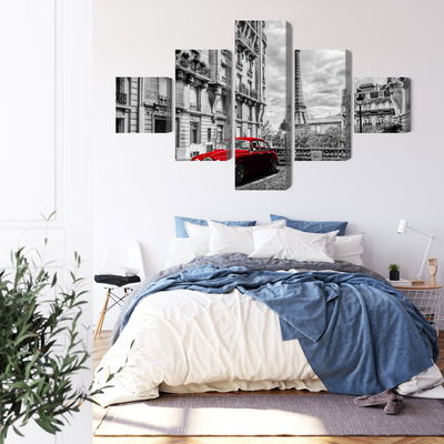 Ljuddämpande tavla - Red car in retro style