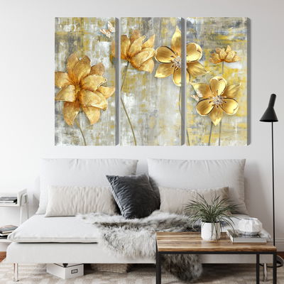 Ljuddämpande tavla - Decorative flowers in shades