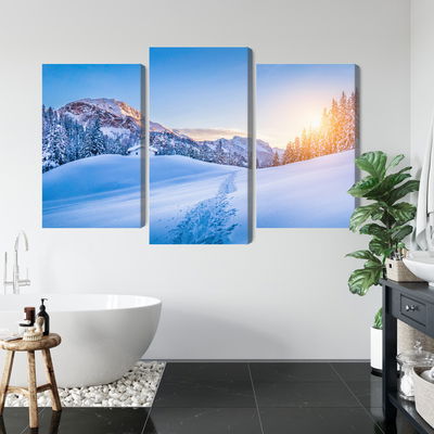 Ljuddämpande tavla - The alps at winter time 3d