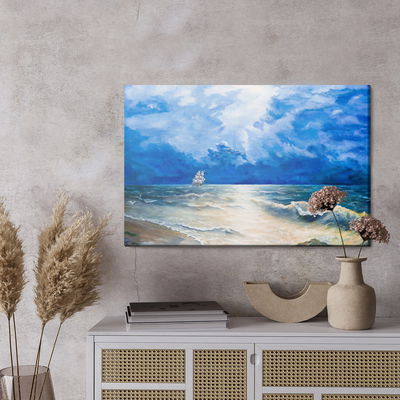 Ljuddämpande tavla - Dark clouds over the sea