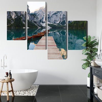 Ljuddämpande tavla - Lake braies in Italy