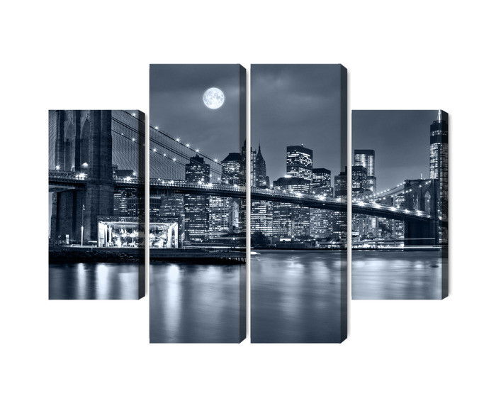 Ljuddämpande tavla - Night panorama of New York