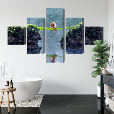 Ljuddämpande tavla - Snail in the rain