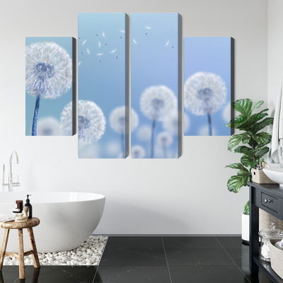 Ljuddämpande tavla - Dandelions on a blue