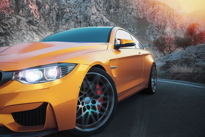 Ljuddämpande tavla - Sports car in the mountains