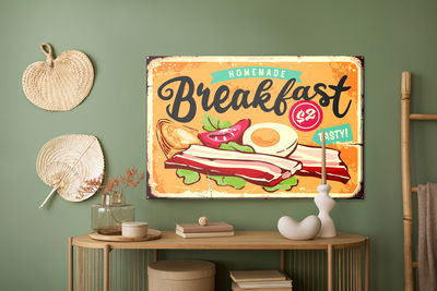 Ljuddämpande tavla - Retro style english breakfast
