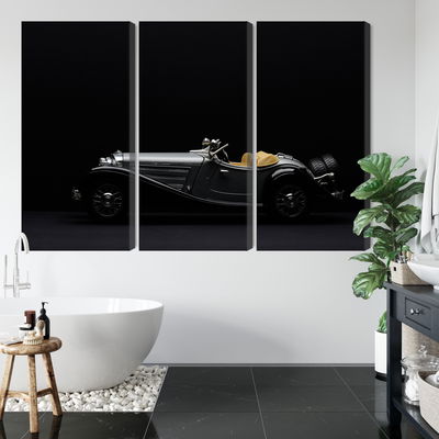 Ljuddämpande tavla - Historic car on dark tees