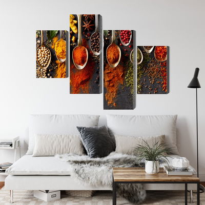 Ljuddämpande tavla - Spices on a black background