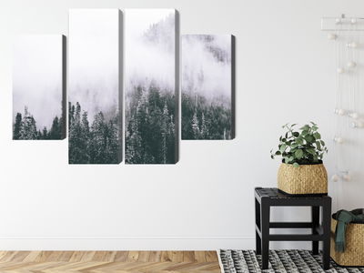 Ljuddämpande tavla - A forest shrouded in fog