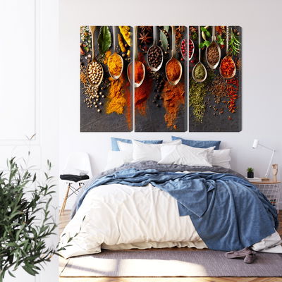 Ljuddämpande tavla - Spices on a black background