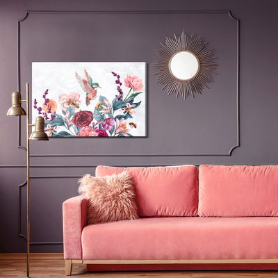 Ljuddämpande tavla - Watercolor hummingbirds