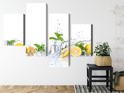 Ljuddämpande tavla - Mint leaves with lemons