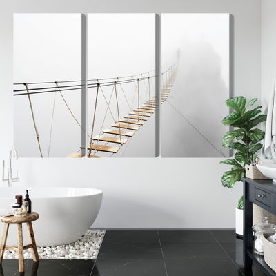 Ljuddämpande tavla - Hanging bridge in the fog