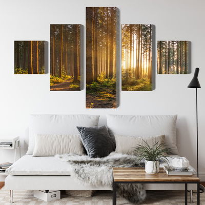 Ljuddämpande tavla - Sunset in the forest