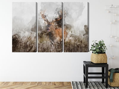 Ljuddämpande tavla - A deer painted with 3d