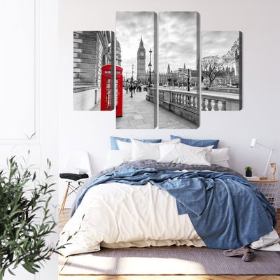 Ljuddämpande tavla - Red London telephone booth 3d