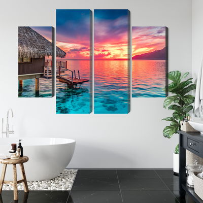 Ljuddämpande tavla - Sunset over the south pacific
