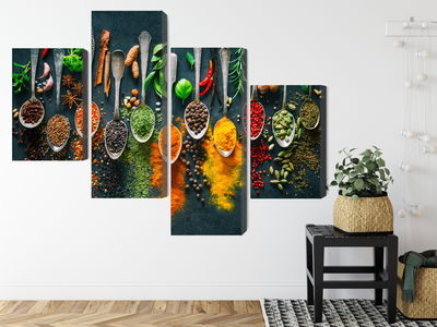 Ljuddämpande tavla - Herbs and spices on spoons