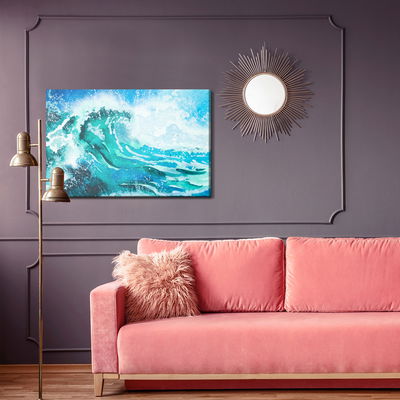 Ljuddämpande tavla - Watercolor sea and waves