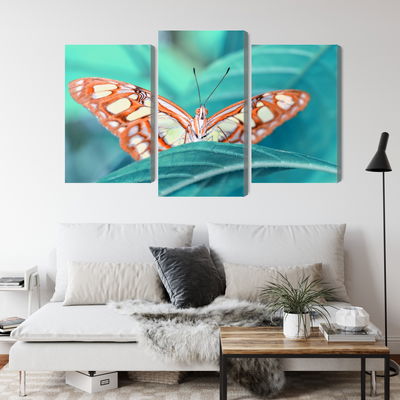 Ljuddämpande tavla - A butterfly on a leaf