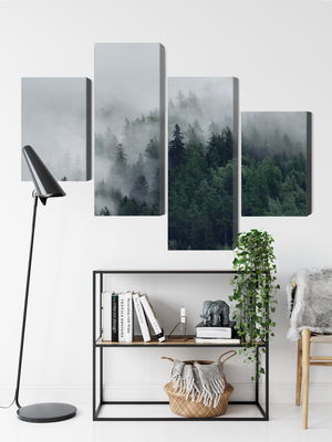 Ljuddämpande tavla - Green misty forest